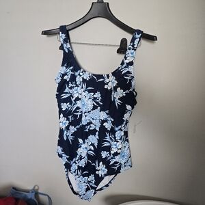 OP Navy and White FloralOne Piece